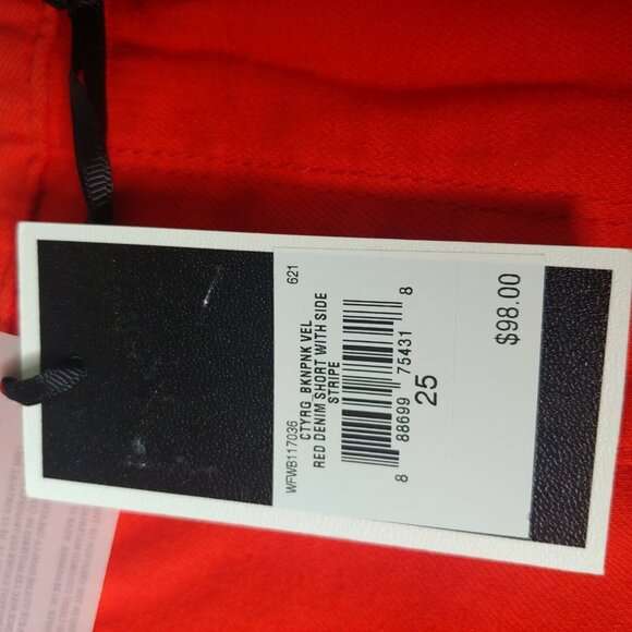 Juicy Couture Black Label Shorts Women US 2 EU 25 Orange Pink Stripe Sporty Athl - Picture 6 of 8